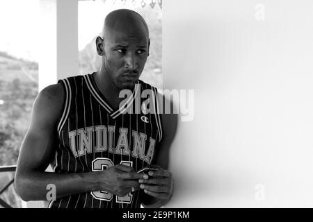 Photo non datée des Bolton Wanderers et du footballeur français Nicolas Anelka, sur l'île de la Martinique. Photo de Christian Liewig/ABACAPRESS.COM Banque D'Images