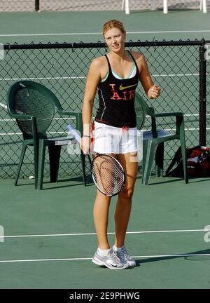 EXCLUSIVITÉ - la championne de tennis Maria Sharapova forme à l'Académie de tennis Bollettieri à Bradenton FL, USA, le 6 2006 décembre. Photo par Olivier Douliery/Cameleon/ABACAPRESS.COM Banque D'Images