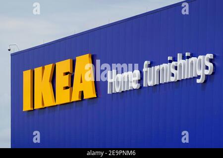 IKEA maison ameublement signe dans Redhook Brooklyn NYC Banque D'Images