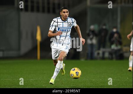 Florence, Italie. 5 février 2021. Florence, Italie, Stade Artemio Franchi, 05 février 2021, Achraf Hakimi du FC Internazionale en action pendant l'ACF Fiorentina vs FC Internazionale - football italien série A Match Credit: Matteo Papini/LPS/ZUMA Wire/Alay Live News Banque D'Images