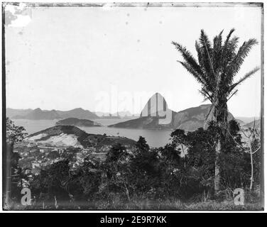 Morro do Pão de Ataúcar e Morro da Viúva a part de Botafogo. Banque D'Images