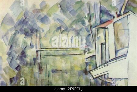Moulin sur une rivière, par Paul Cézanne, Yorck. Banque D'Images