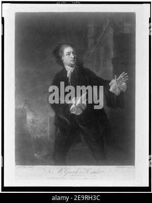 M. Garrick dans Hamlet - B. Wilson pinxt ; J. McArdell fecit. Banque D'Images