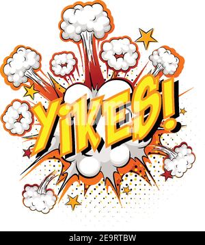 Illustration d'arrière-plan de Word Yikes sur une explosion de nuage comique Illustration de Vecteur