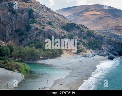 un voyage à la plage côtière rurale de plakias sur le côté sud de l'île de crète en grèce Banque D'Images