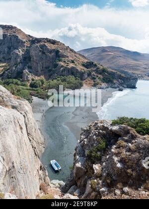 un voyage à la plage côtière rurale de plakias sur le côté sud de l'île de crète en grèce Banque D'Images