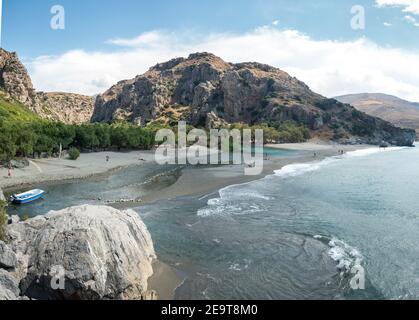 un voyage à la plage côtière rurale de plakias sur le côté sud de l'île de crète en grèce Banque D'Images