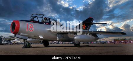 Le Mikoyan-Gurevich MIG-15 est un avion de chasse à réaction développé par Mikoyan-Gurevich pour l'Union soviétique. Banque D'Images