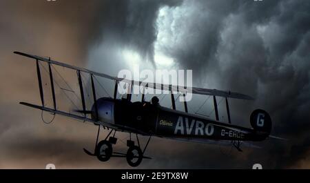 L'Avro 504 était un avion biplan de la première Guerre mondiale Fait par la compagnie d'avions Avro et sous licence par autres Banque D'Images