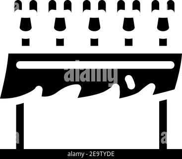 tableau avec lunettes et illustration du vecteur d'icône de glyphe de vent Illustration de Vecteur