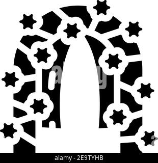 fleur arc glyphe icône vecteur illustration plat Illustration de Vecteur