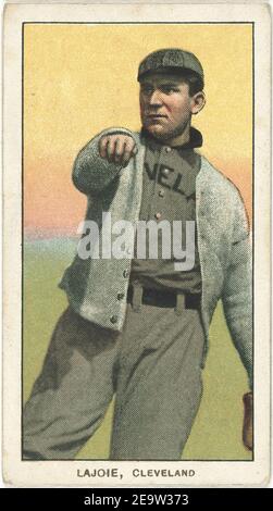 Nap Lajoie, Cleveland Naps, portrait carte de base-ball Banque D'Images