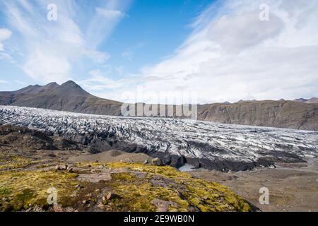 Glacier Skalafellsjokull dans le sud de l'Islande, qui fait partie du parc national de Vatnajokull Banque D'Images