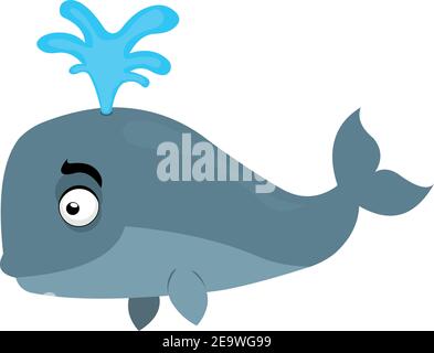 Illustration vectorielle d'une baleine à dessins animés Illustration de Vecteur