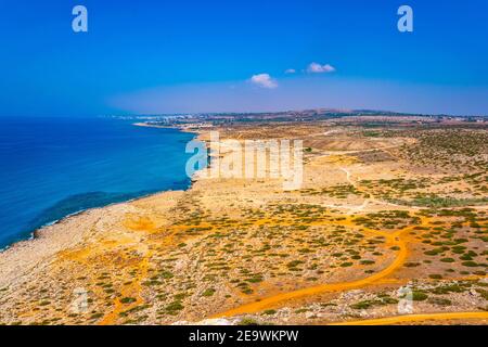 Vue aérienne d'Ayia Napa depuis le parc national du Cap Greco Sur Chypre Banque D'Images