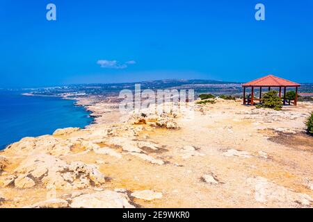 Vue aérienne d'Ayia Napa depuis le parc national du Cap Greco Sur Chypre Banque D'Images