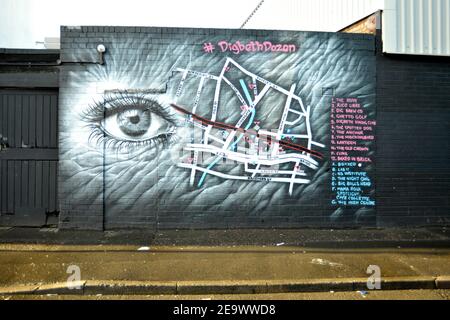 Street Art of Digbeth Street Map à Digbeth à Birmingham Centre-ville de Birmingham, Angleterre, Royaume-Uni Banque D'Images