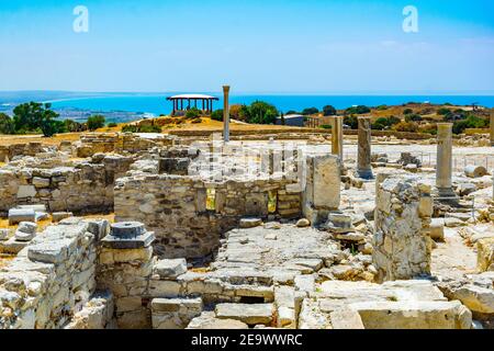 Ruines d'agora à l'ancienne Kourion sur Chypre Banque D'Images