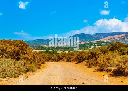 Route poussiéreuse sur la péninsule d'Akamas à chypre Banque D'Images