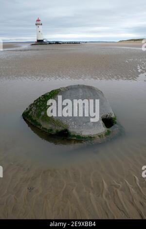 Point of Ayr Lighthouse Talacre Nord du pays de Galles Royaume-Uni Banque D'Images