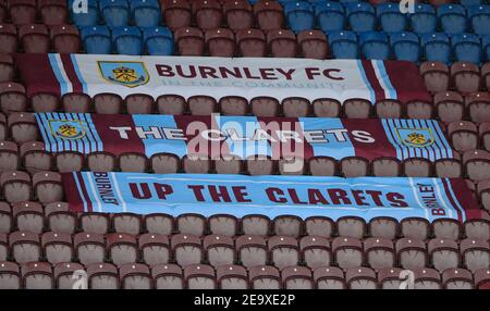 Burnley, Royaume-Uni. 06e février 2021. Banderoles Burnley décorant les supports à Burnley, Royaume-Uni le 2/6/2021. (Photo de Conor Molloy/News Images/Sipa USA) crédit: SIPA USA/Alay Live News Banque D'Images