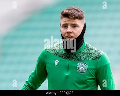 Easter Road, Édimbourg, Royaume-Uni. 6 février 2021. Scottish Premiership football, Hibernian versus Aberdeen; Kevin Nisbet de Hibernian Credit: Action plus Sports/Alay Live News Banque D'Images