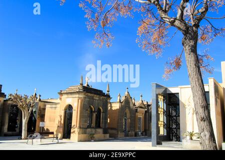 Elche, Espagne - 26 janvier 2021 : ancien cimetière d'Elche intégré à la route des cimetières européens importants Banque D'Images