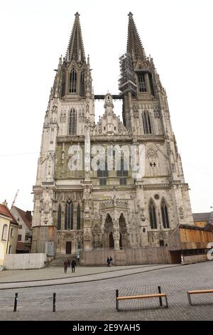 ALLEMAGNE, RATISBONNE, 01 FÉVRIER 2019 : cathédrale Saint-Pierre de Ratisbonne Banque D'Images