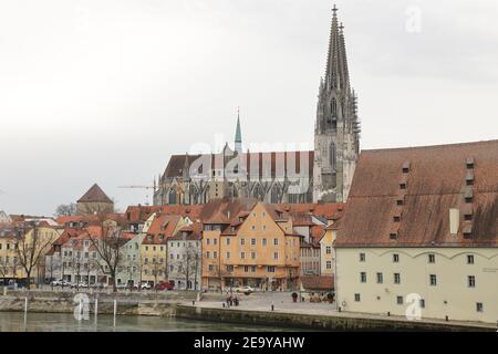 ALLEMAGNE, RATISBONNE, 01 FÉVRIER 2019 : cathédrale Saint-Pierre de Ratisbonne Banque D'Images