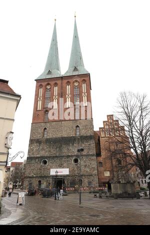 ALLEMAGNE, BERLIN, 03 MARS 2019 : Eglise Saint-Nicolas à Berlin Banque D'Images