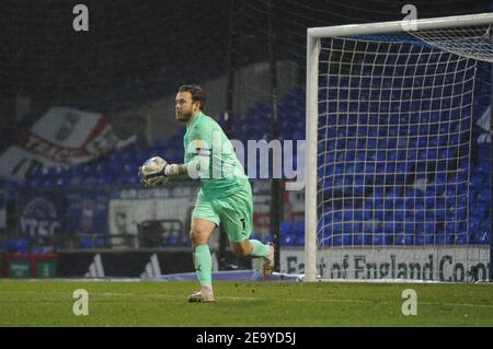 Ipswich, Royaume-Uni. 6 février 2021. Blackpools Chris Maxwell lors du match Sky Bet League 1 entre Ipswich Town et Blackpool sur Portman Road, Ipswich, le samedi 6 février 2021. (Credit: Ben Pooley | MI News) Credit: MI News & Sport /Alay Live News Banque D'Images