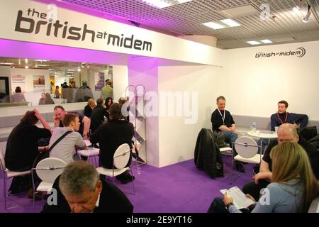 Vues générales et ambiances de la 39e édition du marché international de la musique, MIDEM 2005, qui s'est tenue au Palais du Festival à Cannes, dans le sud de la France, le 23 janvier 2005. Photo de Gerald Holubowicz/ABACA. Banque D'Images