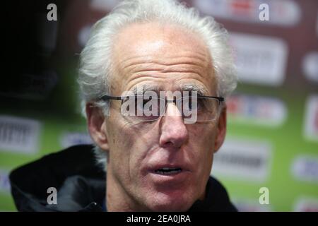 Bristol, Royaume-Uni. 06e février 2021. Mick McCarthy, le directeur de Cardiff City s'occupe du match. EFL Skybet Championship Match, Bristol City et Cardiff City au stade Ashton Gate à Bristol, Avon, le samedi 6 février 2021. Cette image ne peut être utilisée qu'à des fins éditoriales. Utilisation éditoriale uniquement, licence requise pour une utilisation commerciale. Aucune utilisation dans les Paris, les jeux ou les publications d'un seul club/ligue/joueur. photo par Andrew Orchard/Alay Live News Banque D'Images