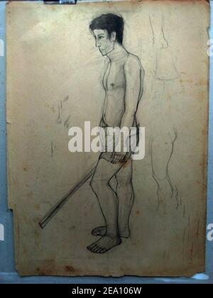 Art ,dessin ,Fine art ,rapide ,structure, esquisse ,muscle, homme Banque D'Images