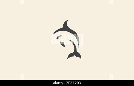 forme simple logo requin de mer vecteur icône symbole motif graphique illustration Illustration de Vecteur