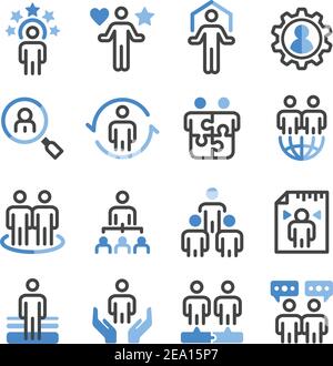 jeu d'icônes de ressources humaines, vecteur et illustration Illustration de Vecteur