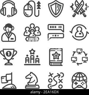 esport, jeu de lignes d'icônes cybersport Illustration de Vecteur