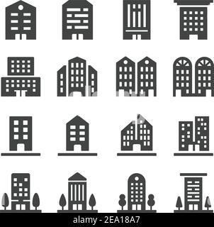 Building icon set Illustration de Vecteur