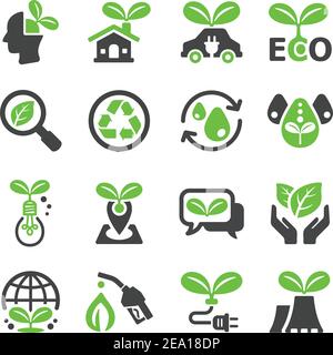 jeu d'icônes écologiques Illustration de Vecteur