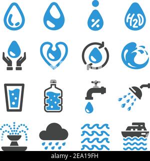 icône eau définie Illustration de Vecteur