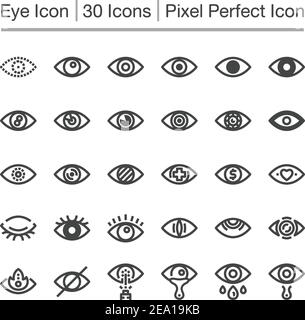 icône de ligne oculaire, contour modifiable, icône pixel perfect Illustration de Vecteur