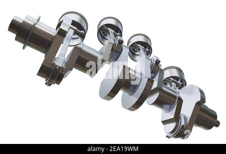 Vilebrequin en métal et 4 pistons avec bielles Banque D'Images