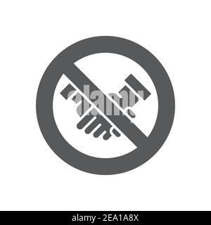Pas d'icône de poignée de main, couleur, ligne, signe vectoriel de contour, pictogramme de style linéaire isolé sur blanc. Symbole, illustration du logo Illustration de Vecteur