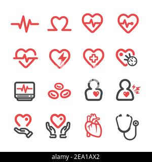 icône de ligne fine médicale cardiaque Illustration de Vecteur