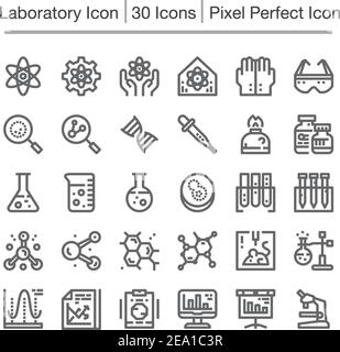 laboratoire,icône de ligne scientifique,tracé modifiable,icône pixel perfect Illustration de Vecteur