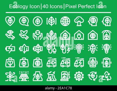 icône de ligne écologique, contour modifiable, icône pixel perfect Illustration de Vecteur