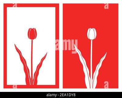 fleur de tulipe rouge isolée, illustration vectorielle Illustration de Vecteur