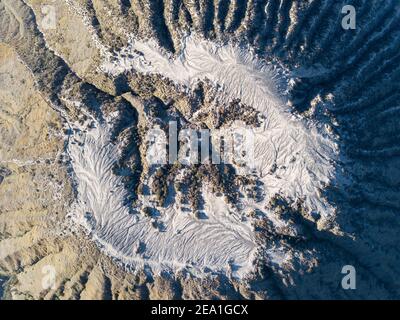 Vue sur le Mont bromo Indonésie Drone Banque D'Images