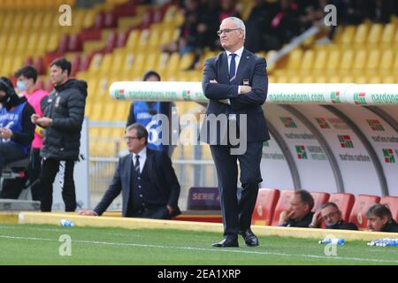 Benevento, Italie. 7 février 2021. Coach Claudio Ranieri (UC Sampdoria) pendant la série UN match de football entre Benevento - Sampdoria, Stadio Ciro Vigorito le 07 février 2021 à Benevento Italie/LiveMedia crédit: Emmanuele Mastrodonato/LPS/ZUMA Wire/Alay Live News Banque D'Images