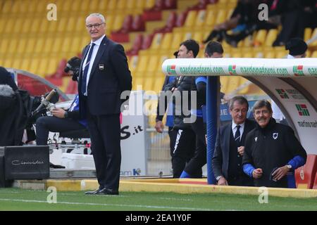 Benevento, Italie. 7 février 2021. Coach Claudio Ranieri (UC Sampdoria) pendant la série UN match de football entre Benevento - Sampdoria, Stadio Ciro Vigorito le 07 février 2021 à Benevento Italie/LiveMedia crédit: Emmanuele Mastrodonato/LPS/ZUMA Wire/Alay Live News Banque D'Images